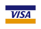 Visa logo on a colored background.